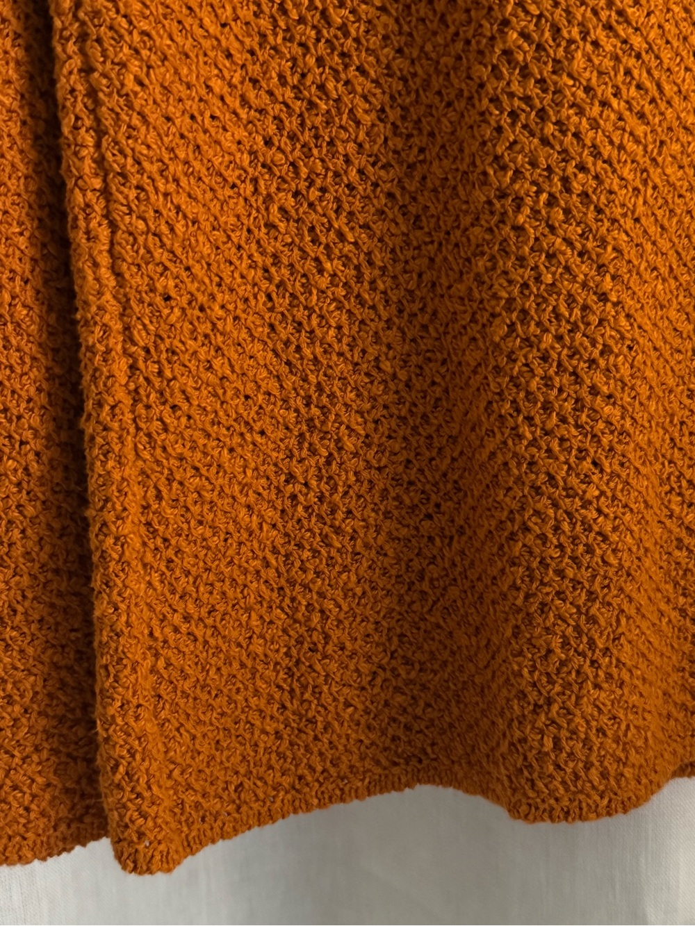 Eileen Fisher Sweater Small Burnt Orange Textured Cotton Italian Yarn Knit Fall - Picture 6 of 9